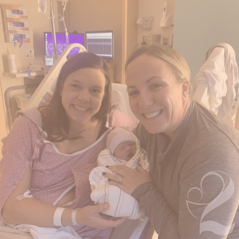 Stephanie owner of How2Moms and Client after birth