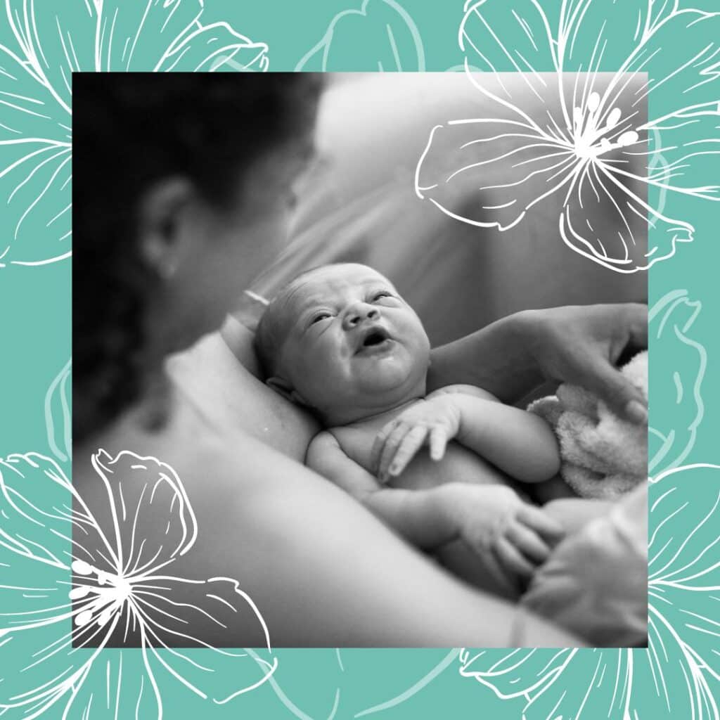 Mom holding a newborn baby